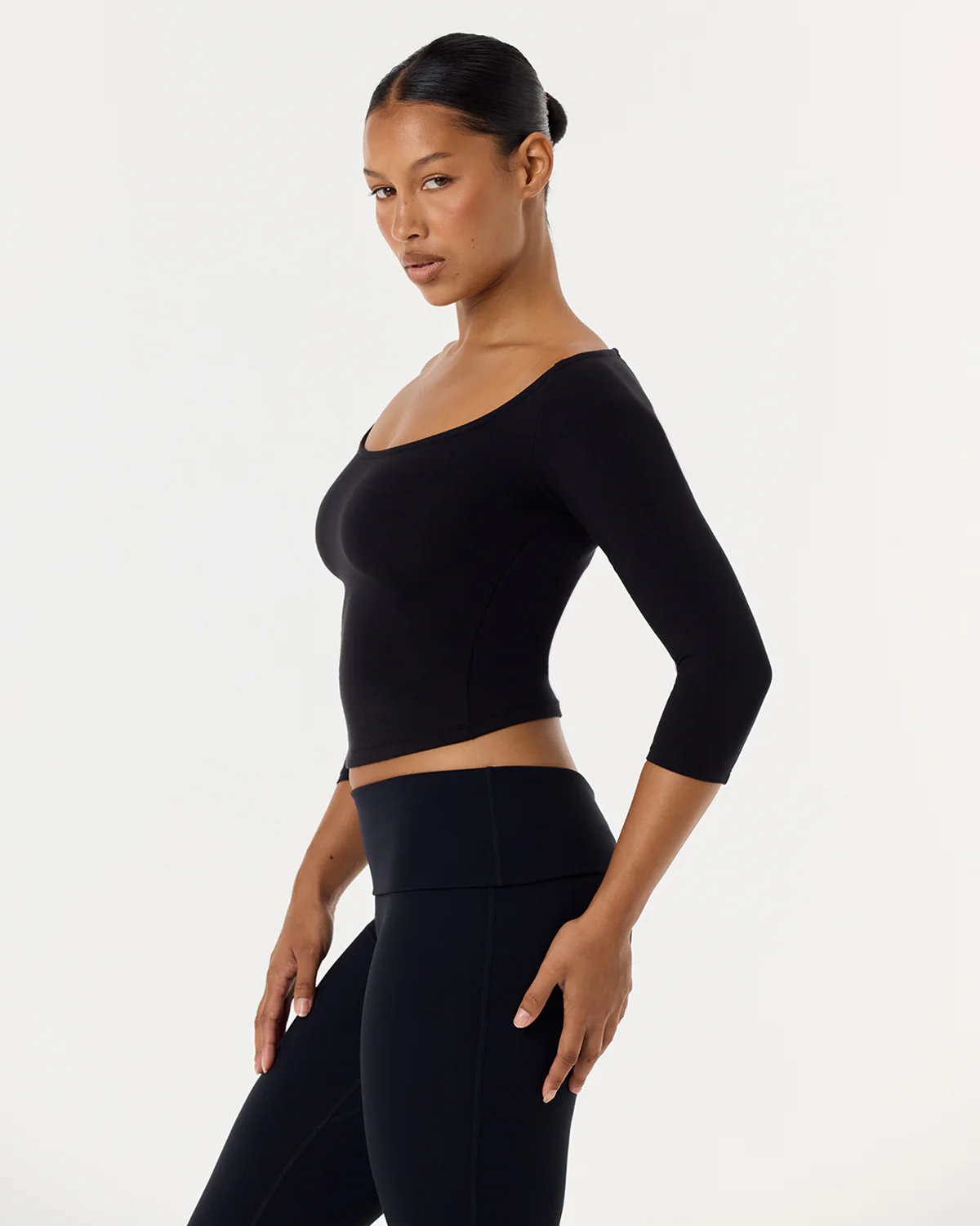3/4 Sleeve Top | Black - Image 7