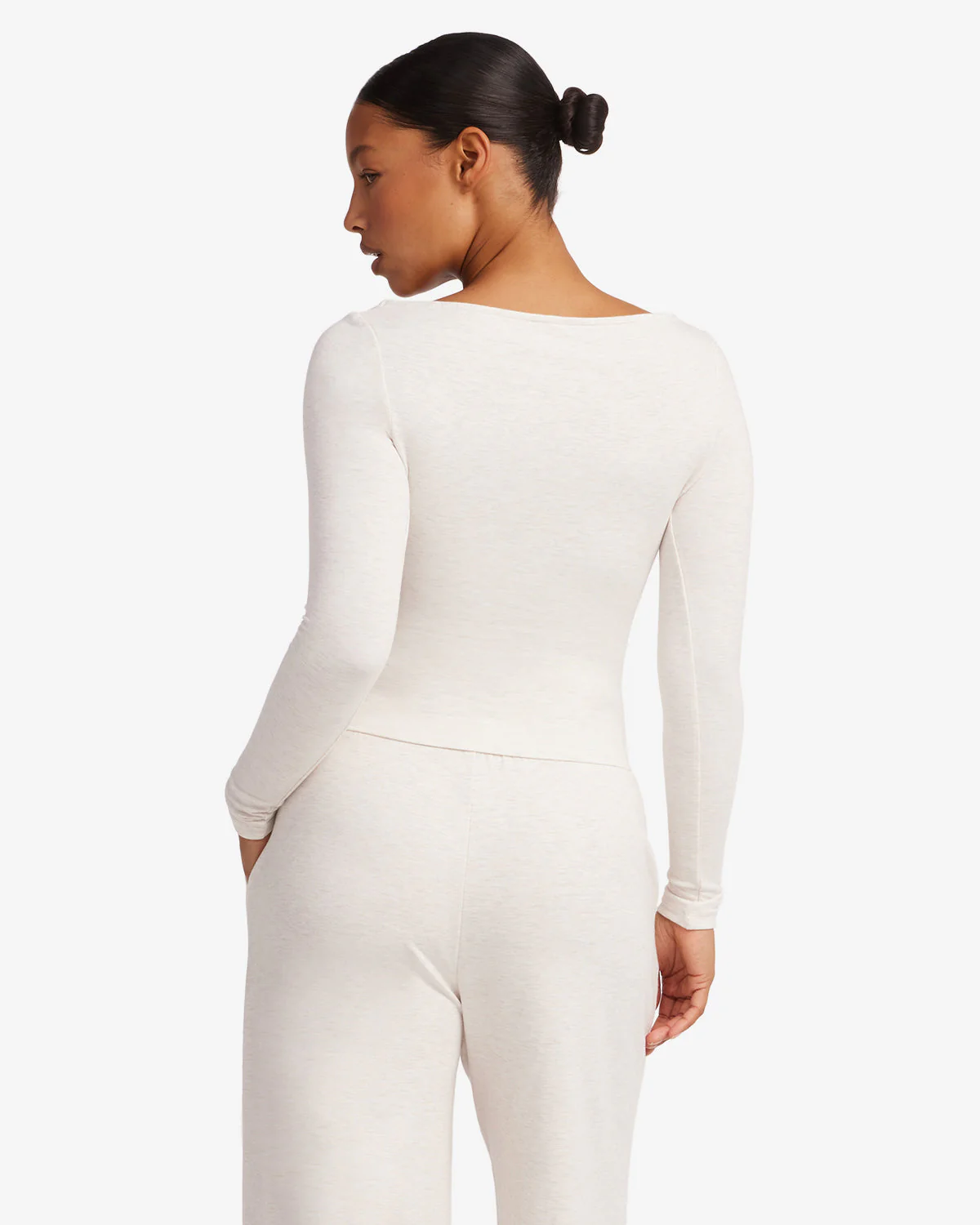 Boat Neck Long Sleeve Top | Oat - Image 8