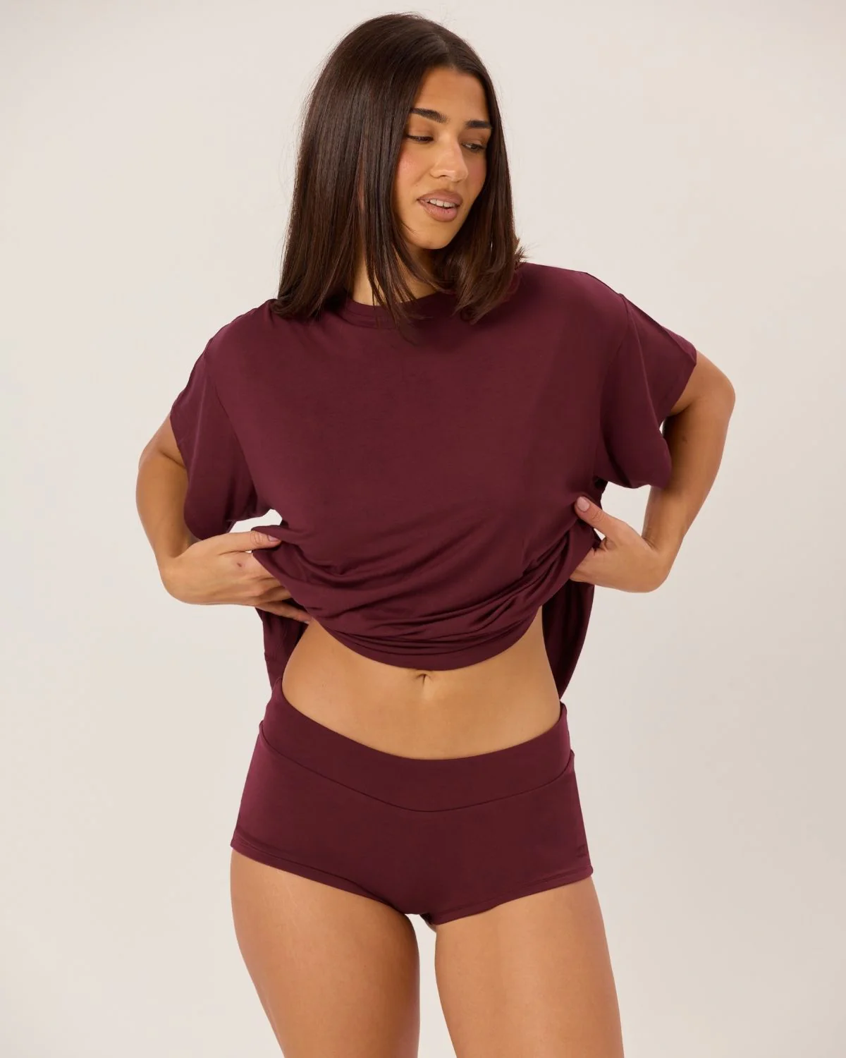 Boy Leg Shorts | Burgundy - Image 4