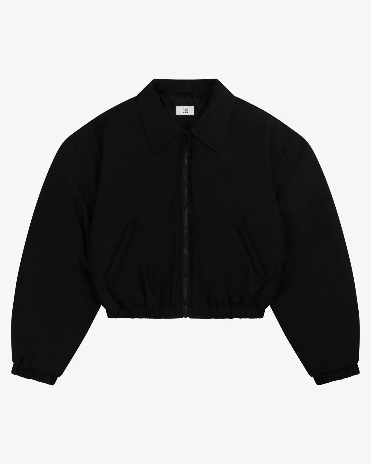Cropped Oversized Bomber Jacket | Black - Image 5