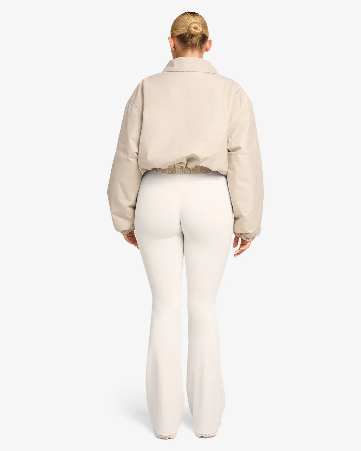 Cropped Oversized Bomber Jacket | Fawn - Image 6