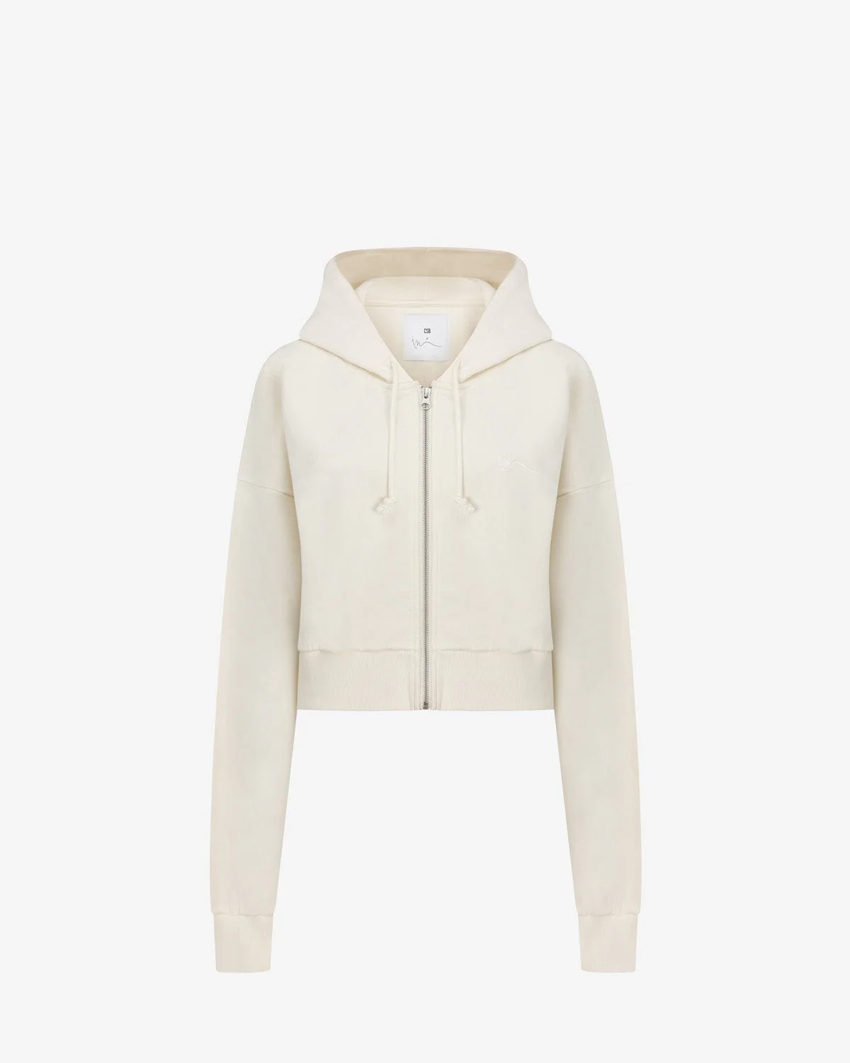 Cropped Zip Hoodie | Milk - Image 11