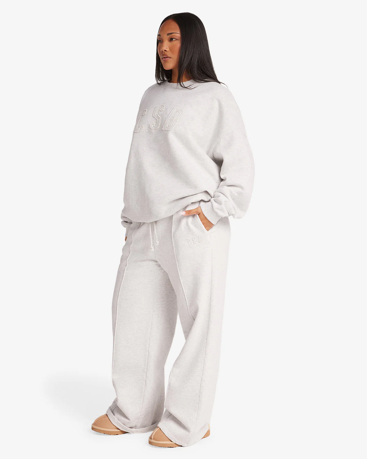 CSB Wide Leg Sweatpant | Snow Marl - Image 11
