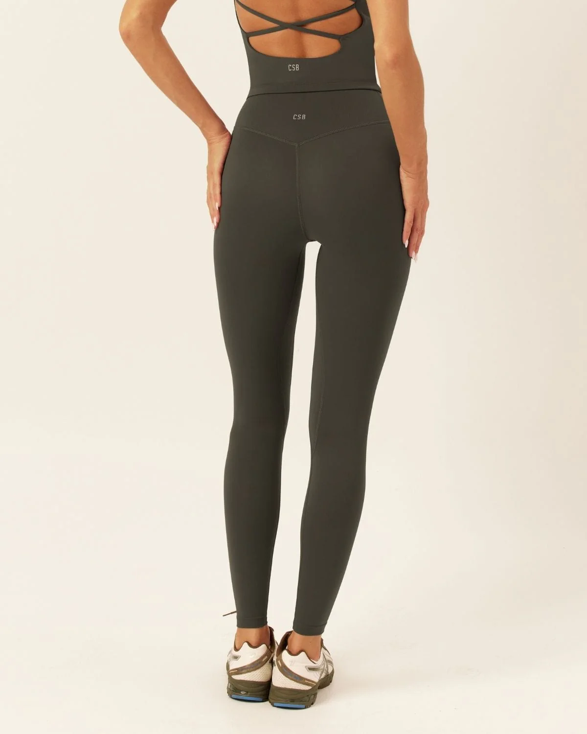 Fade Crossover Leggings | Deep Olive - Image 5