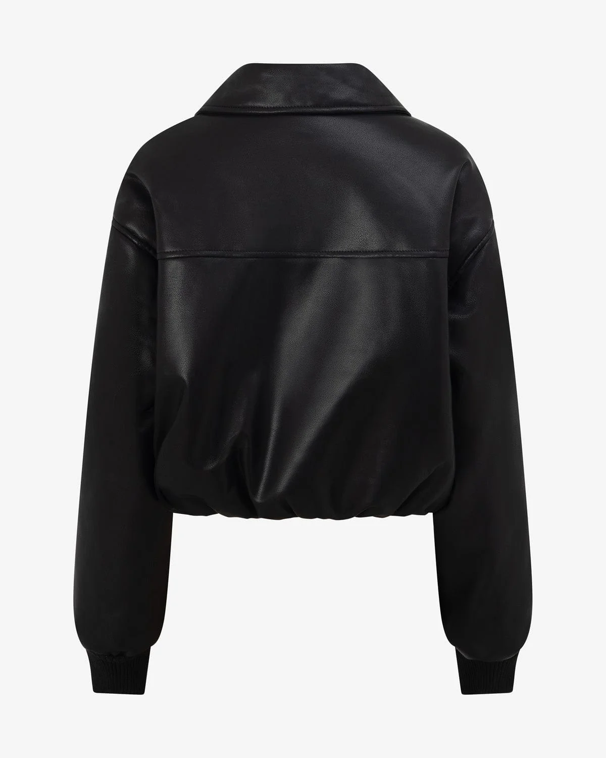 Faux Leather Bomber Jacket | Black - Image 11