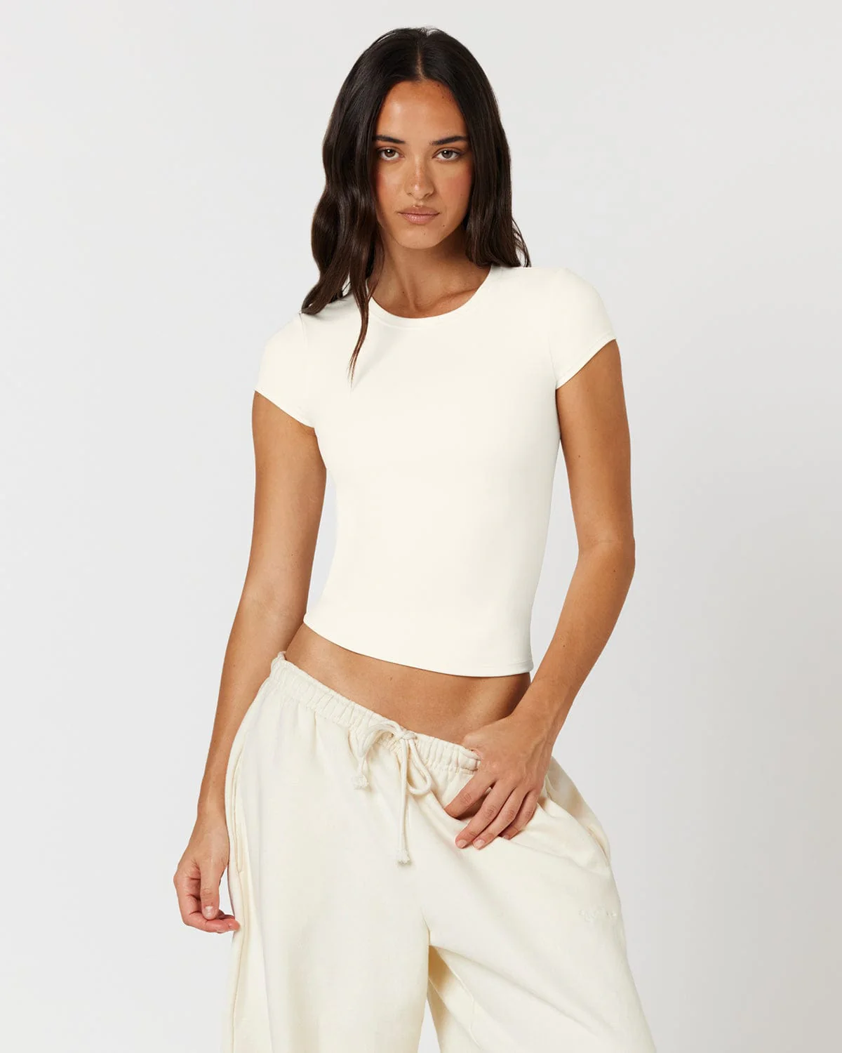 Form Capped Sleeve Tee | Milk - Image 4