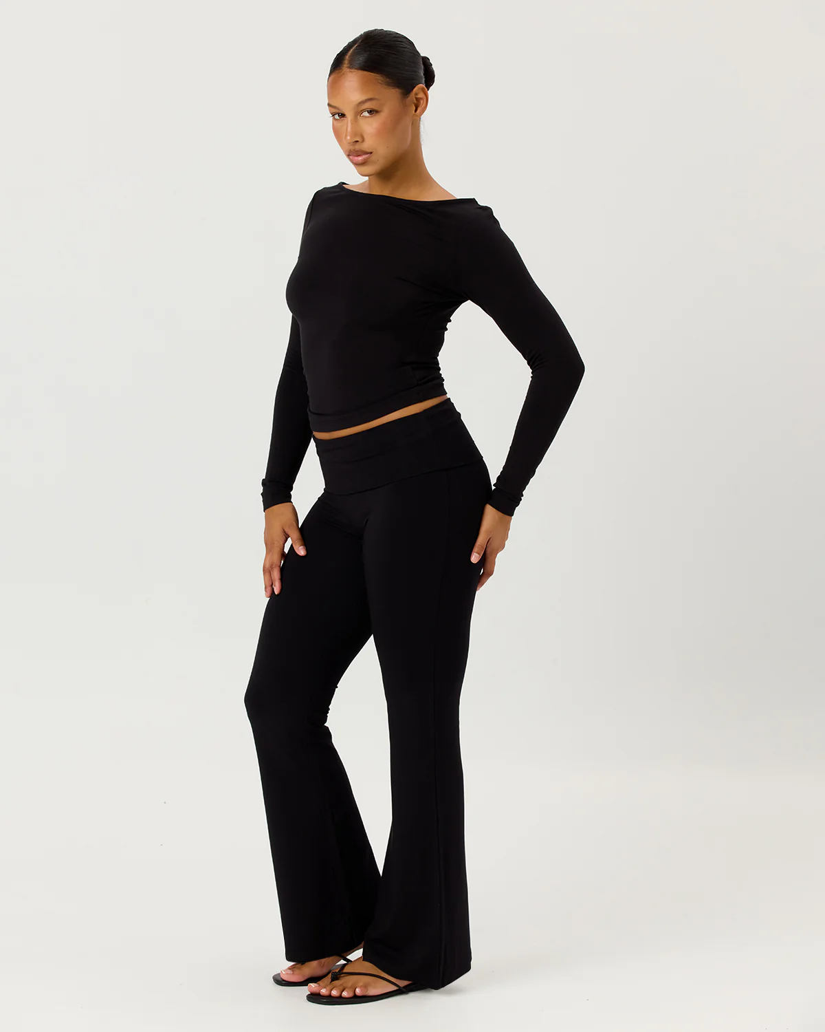 Jersey Flare Pant | Black - Image 5