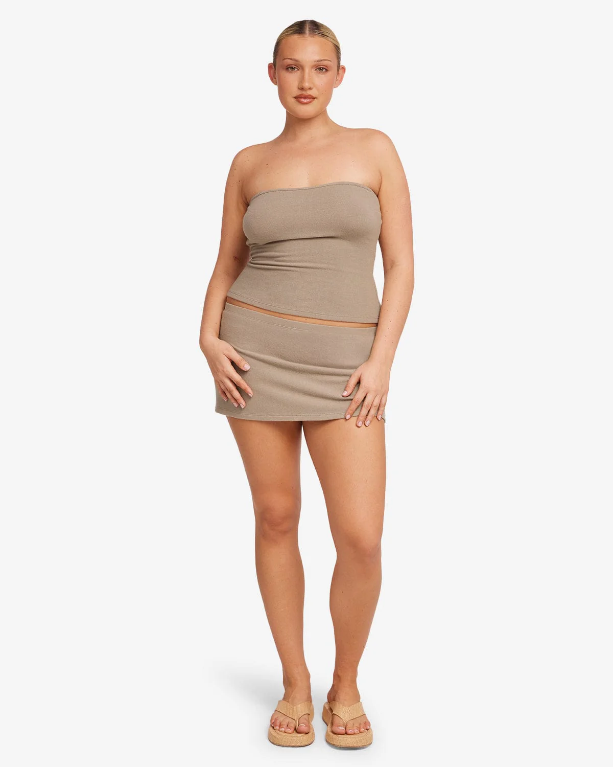Terry Mini Skirt | Almond - Image 3