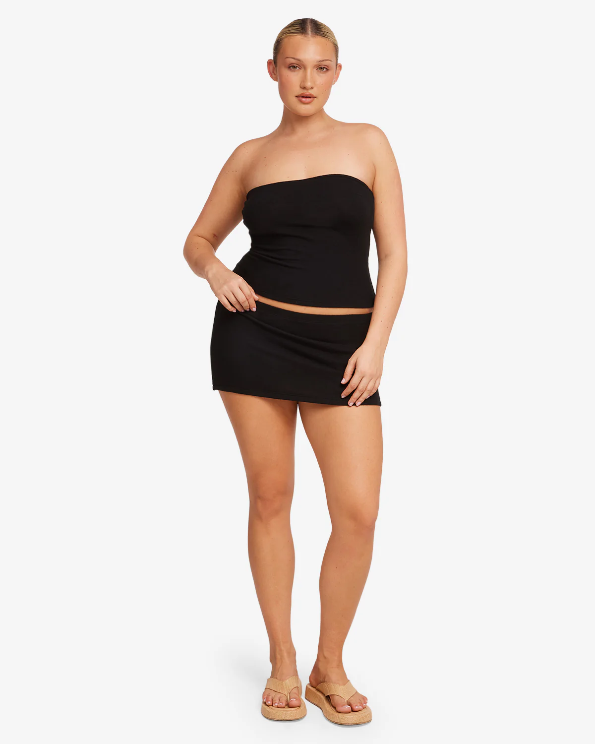 Terry Mini Skirt | Black - Image 9