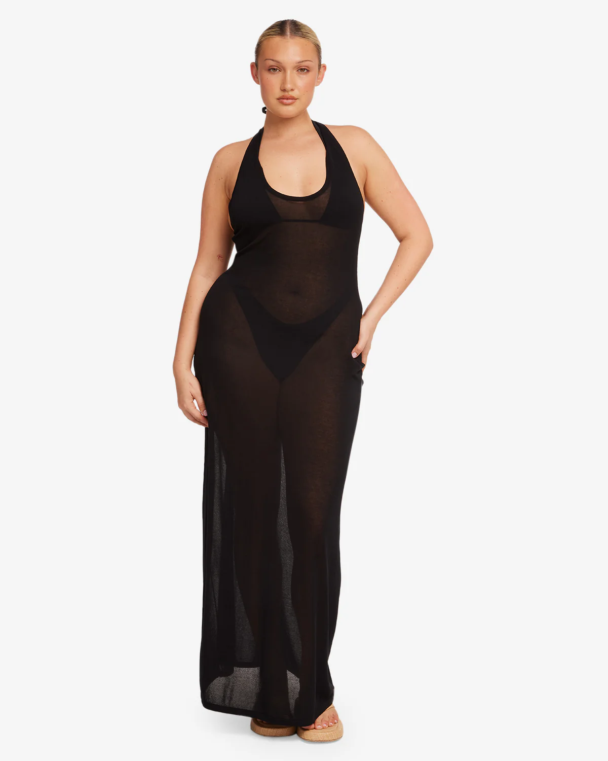 Racerback Slip Maxi Dress | Black - Image 5