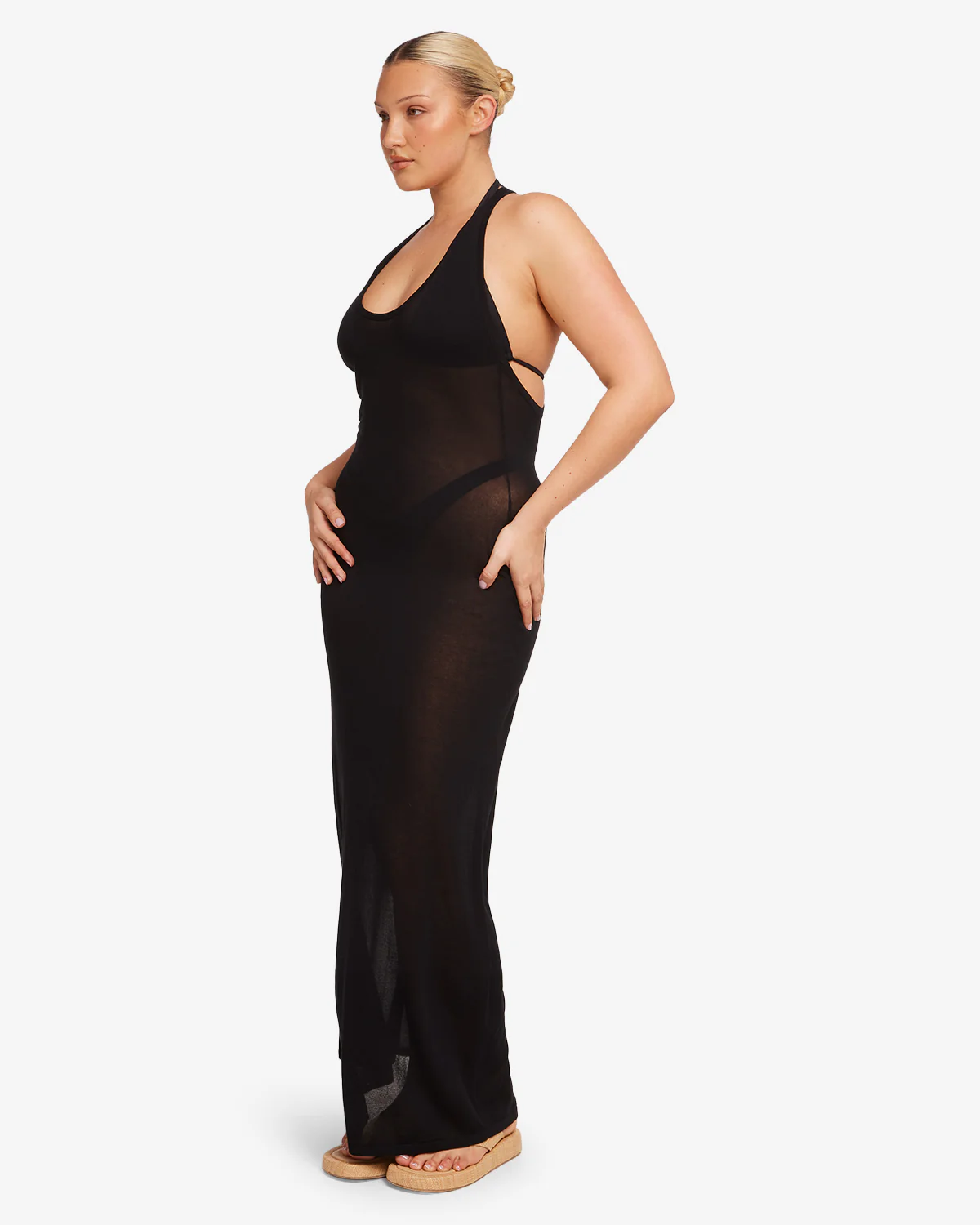 Racerback Slip Maxi Dress | Black - Image 6