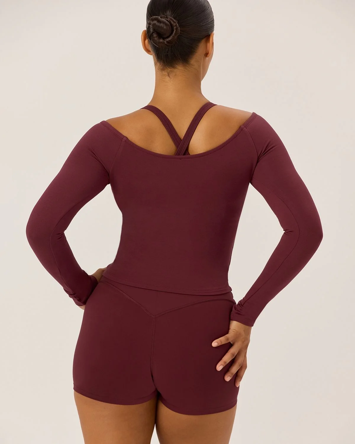 Off Shoulder Wrap Top | Burgundy - Image 4