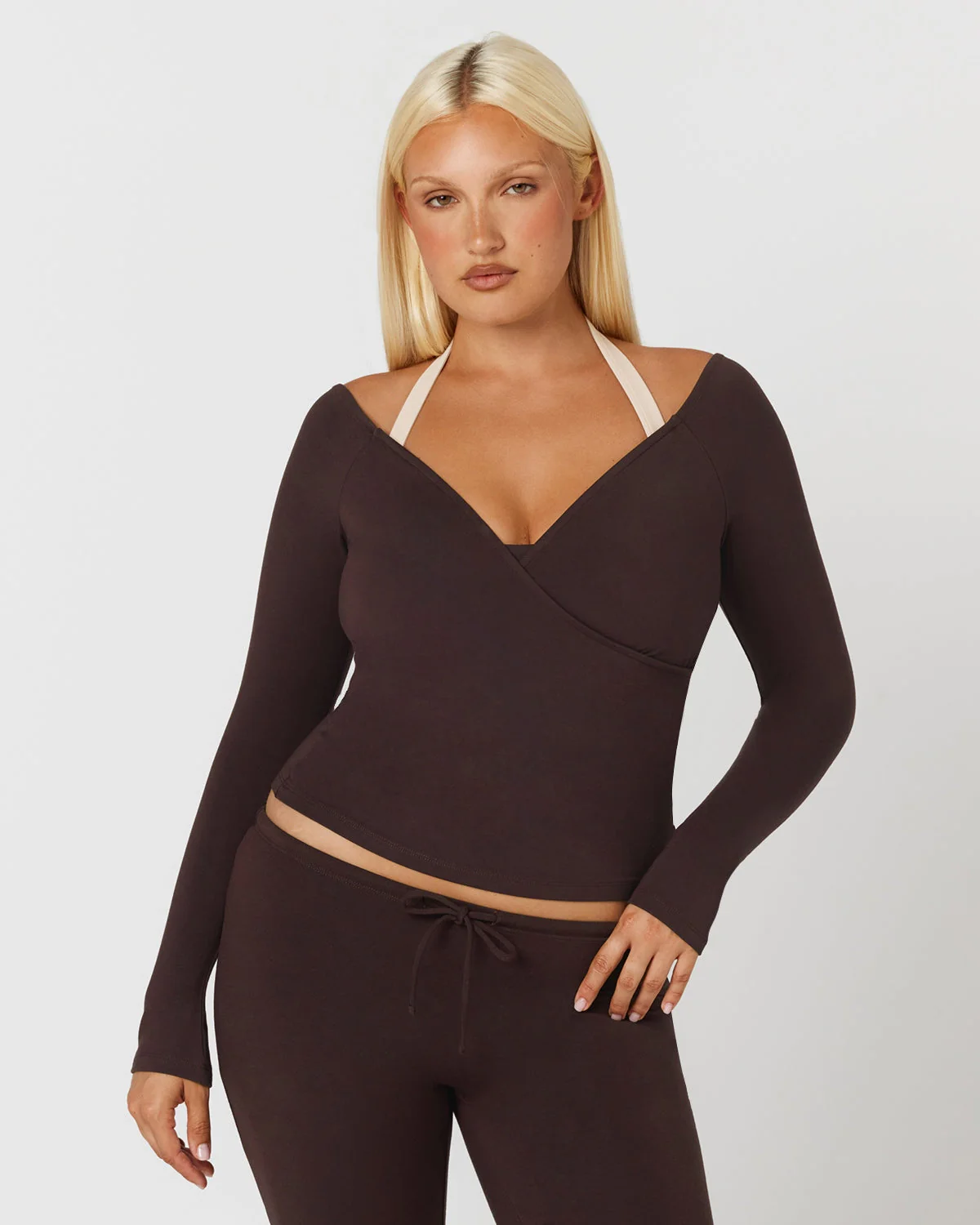 Off Shoulder Wrap Top | Espresso - Image 5