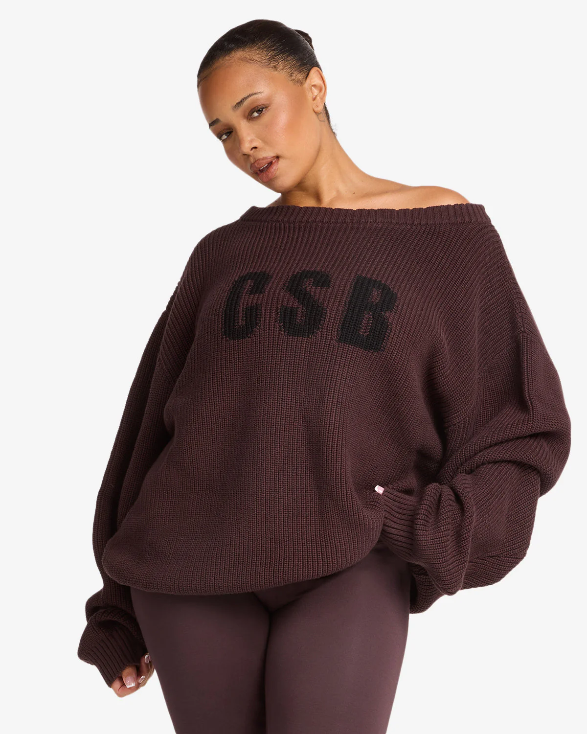 Off Shoulder Knit Sweater | Espresso - Image 5