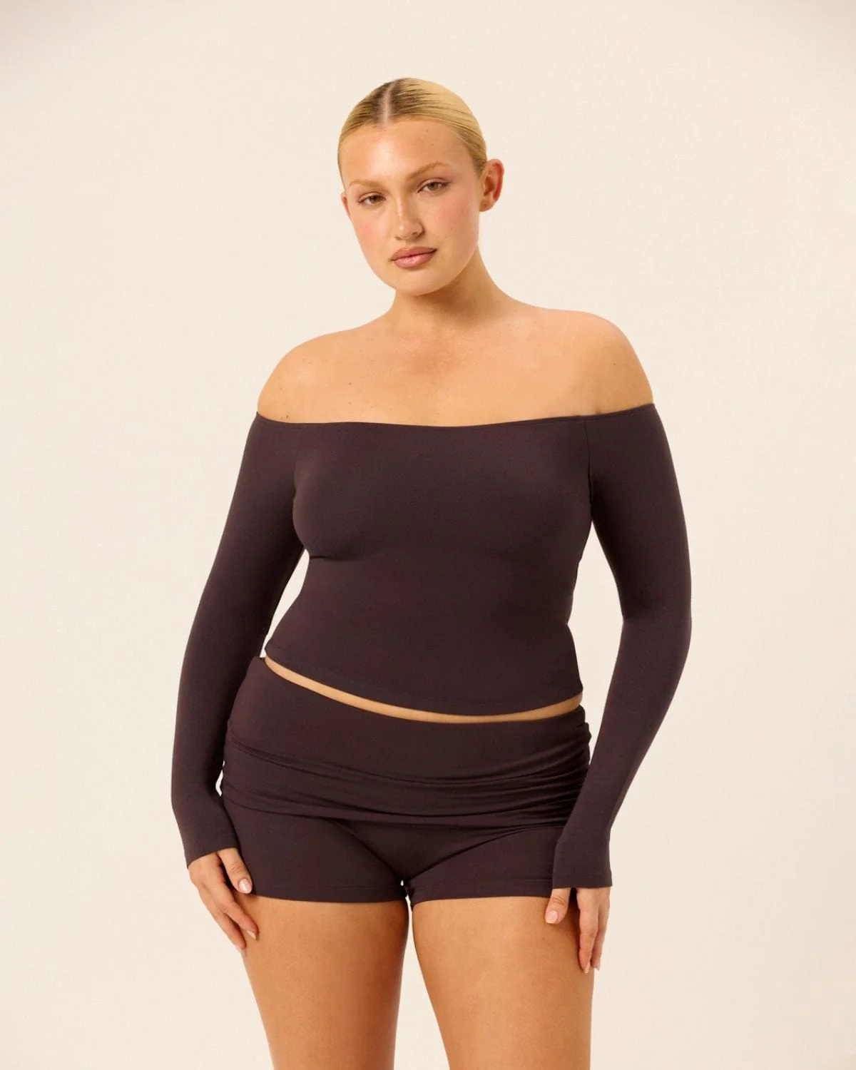 Off Shoulder Leisure Top | Espresso - Image 5