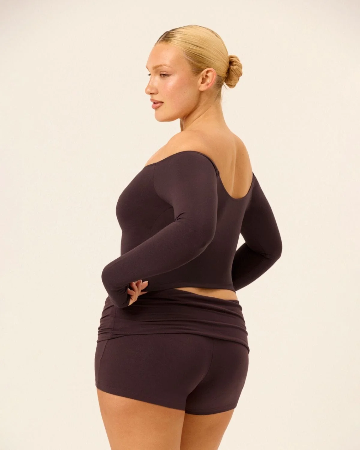 Off Shoulder Leisure Top | Espresso - Image 6
