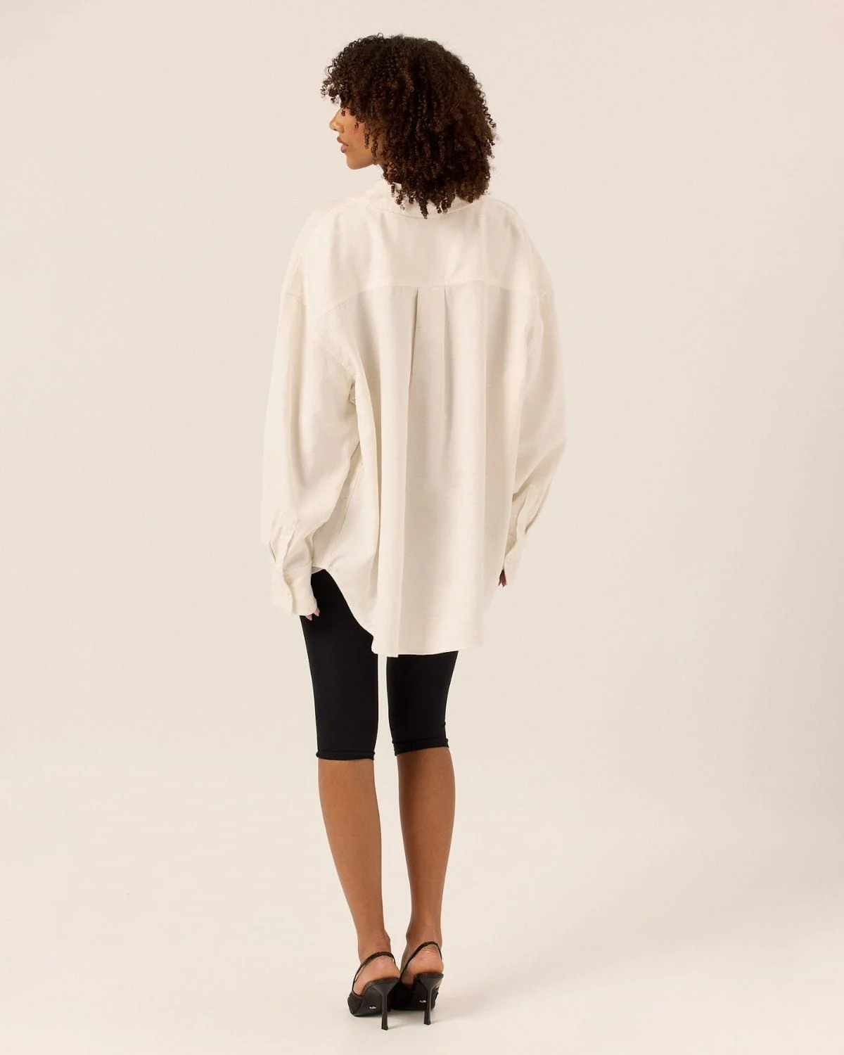 Oversized Button Up Shirt | White - Image 7