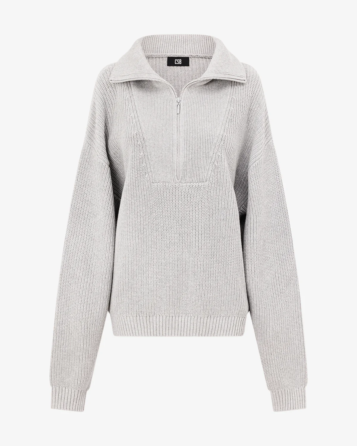 Oversized Knit Sweater | Grey Marl - Image 8