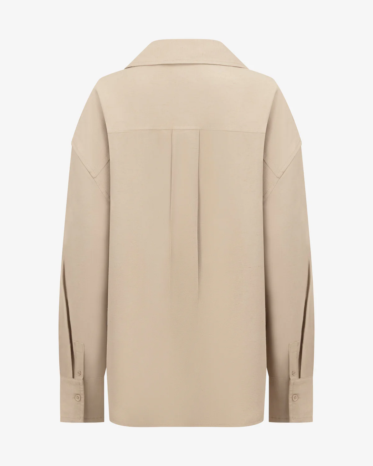 Oversized Long Sleeve Button Up Shirt | Fawn - Image 8