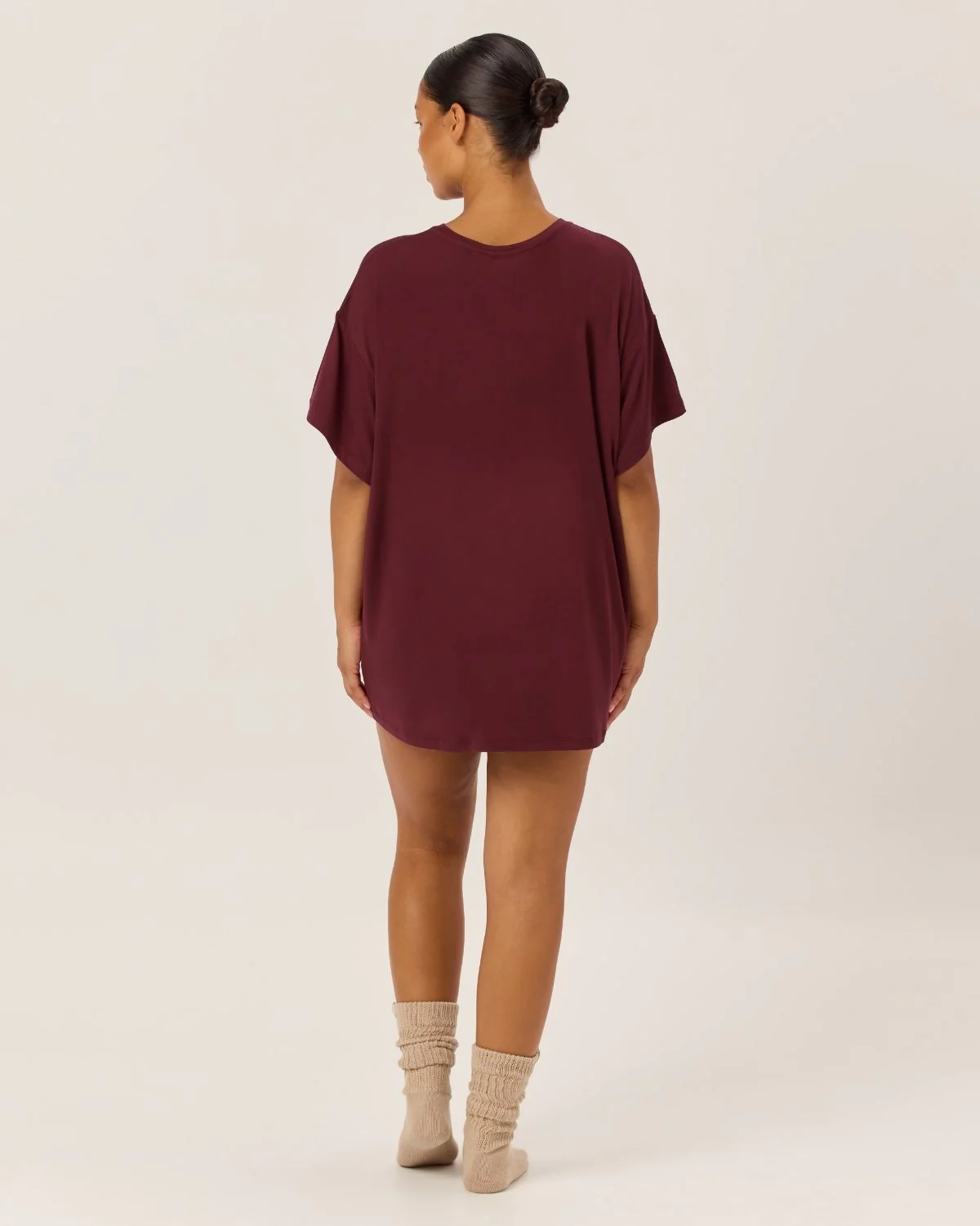 Oversized Sleep Tee | Burgundy - Image 5