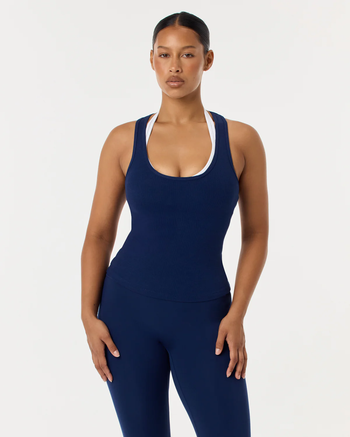 Racer Longline Rib Tank | Navy - Image 3