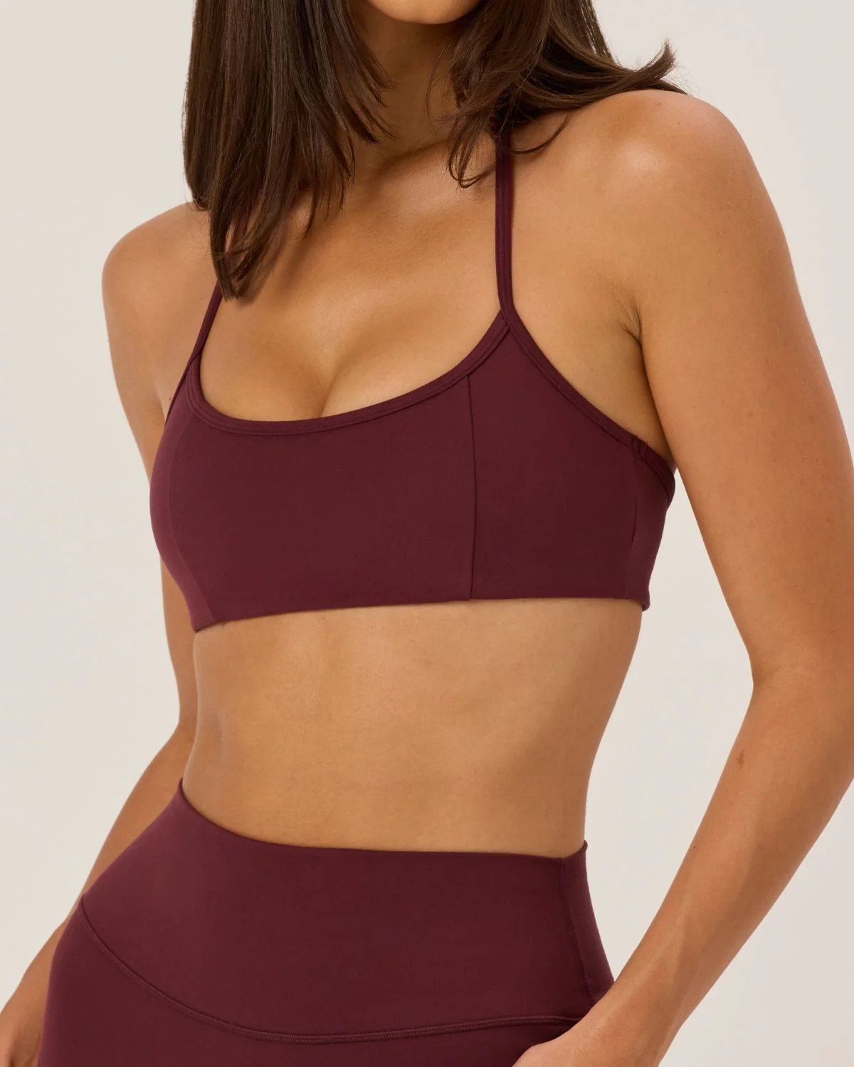 Serenity Contour Halter Crop | Burgundy - Image 4