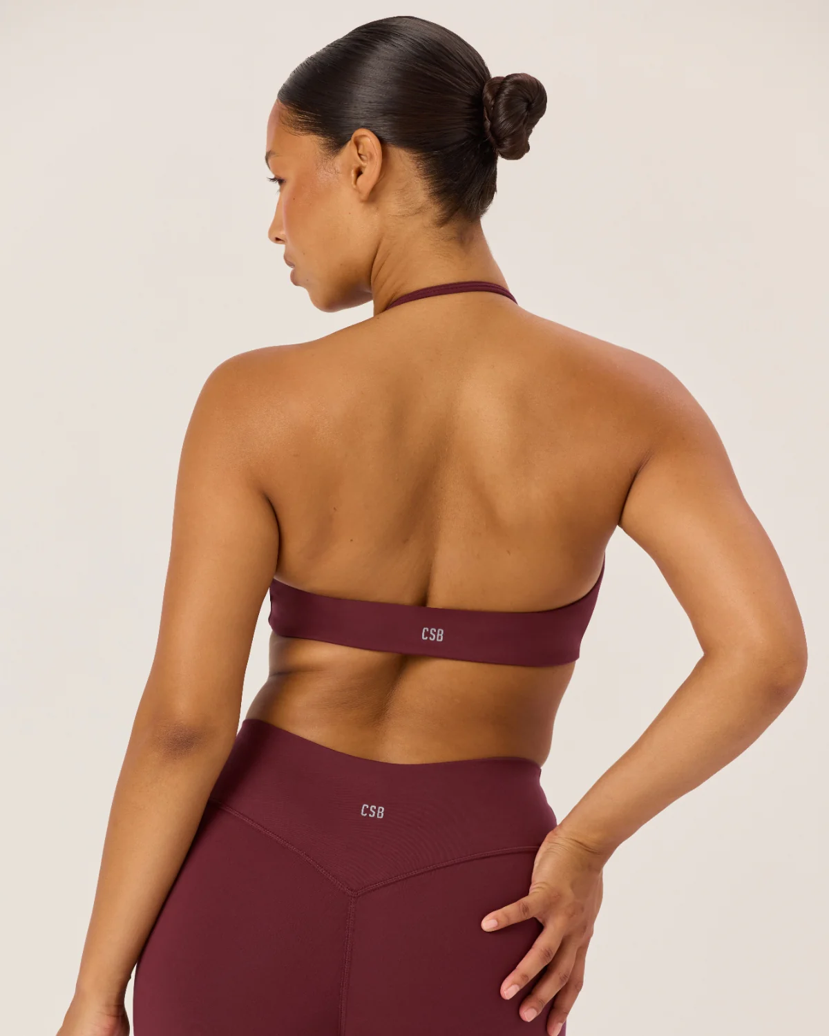 Serenity Contour Halter Crop | Burgundy - Image 6