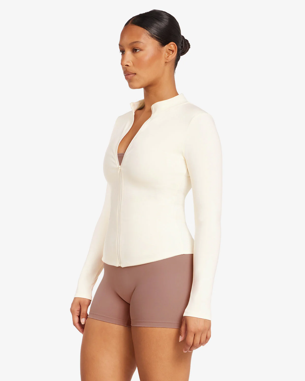 Serenity Longline Zip Up Jacket | Buttercream - Image 8