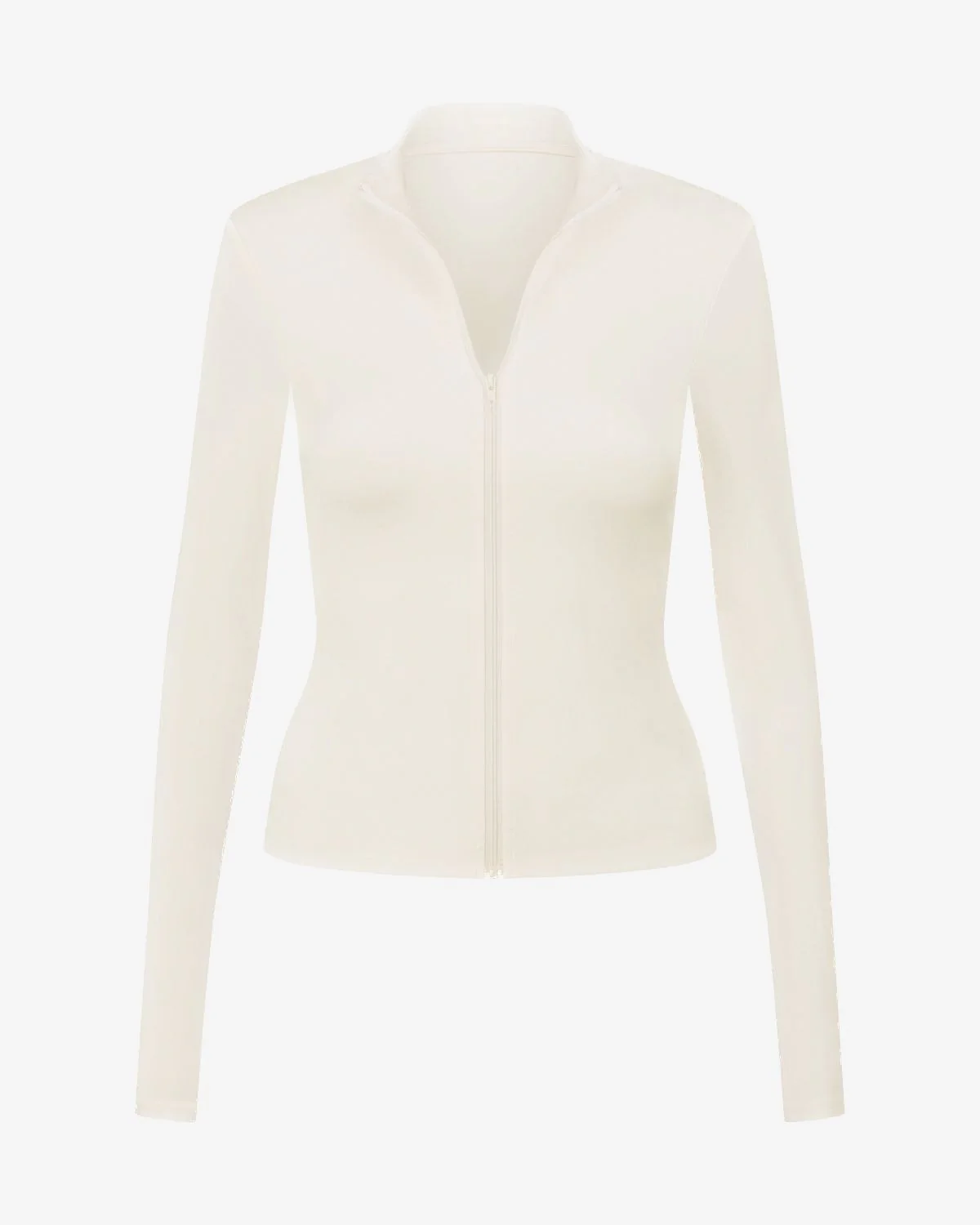 Serenity Longline Zip Up Jacket | Vanilla - Image 9