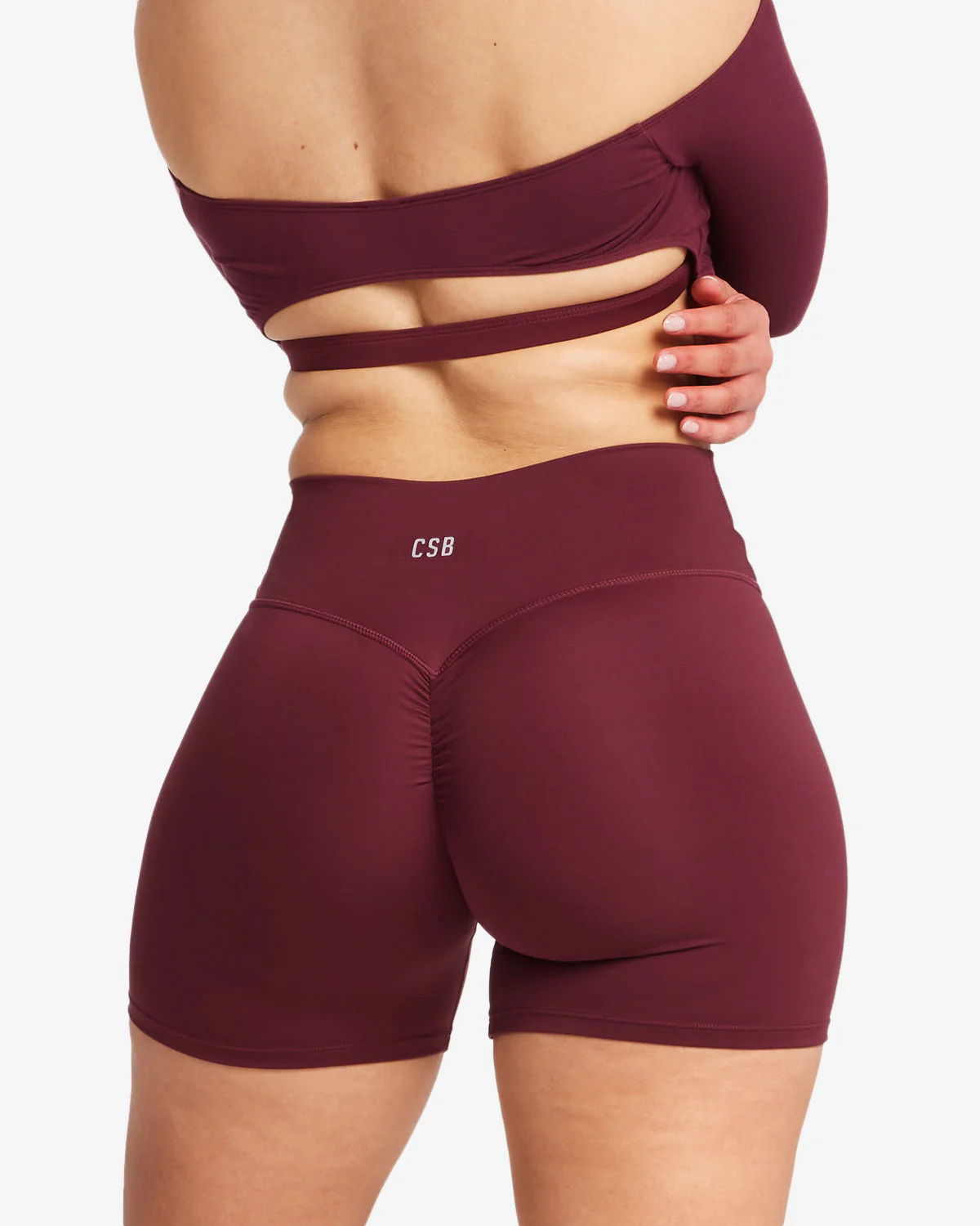 Serenity Scrunch Shorts 5" | Burgundy - Image 4
