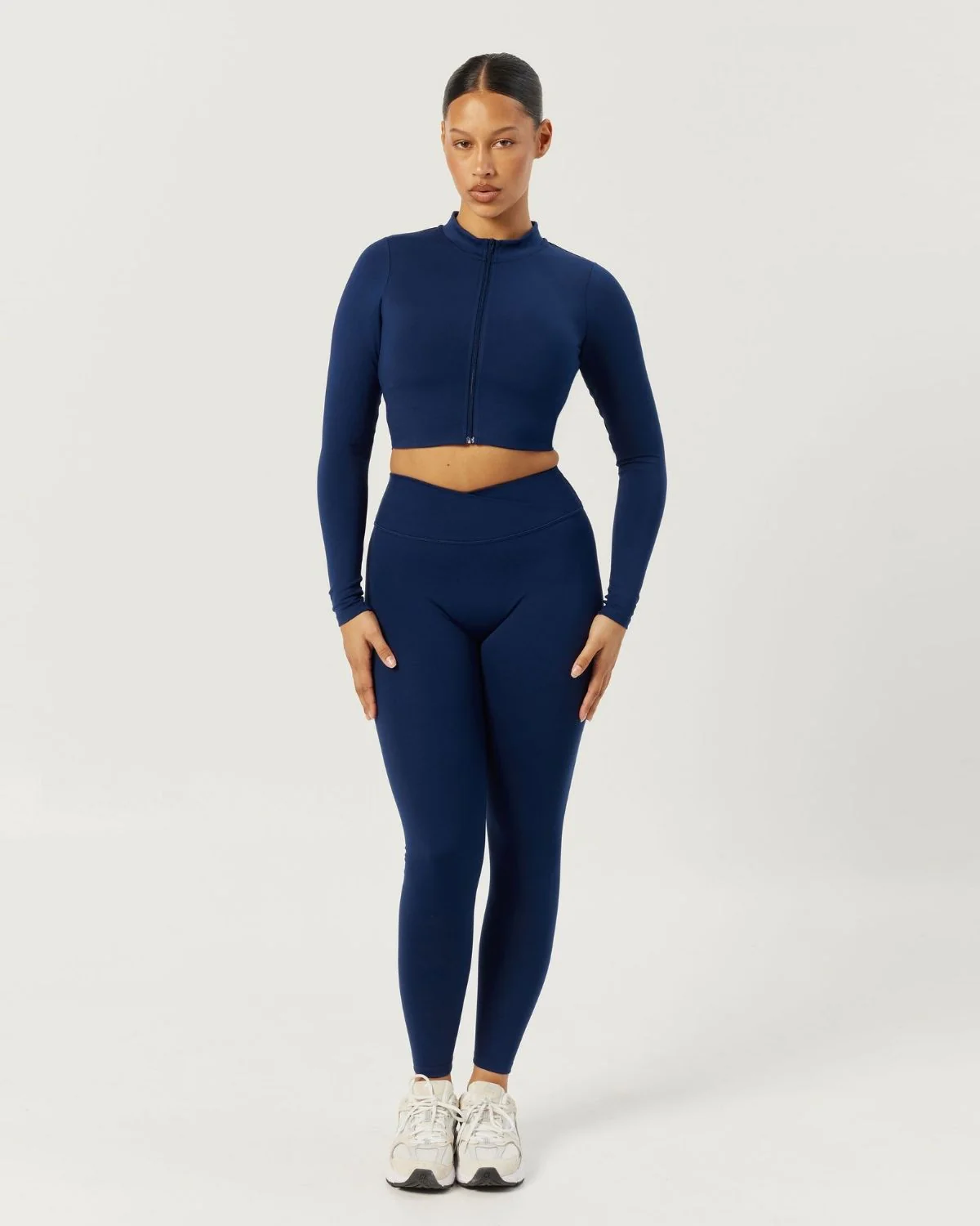Serenity Cropped Zip Jacket | Navy - Image 5