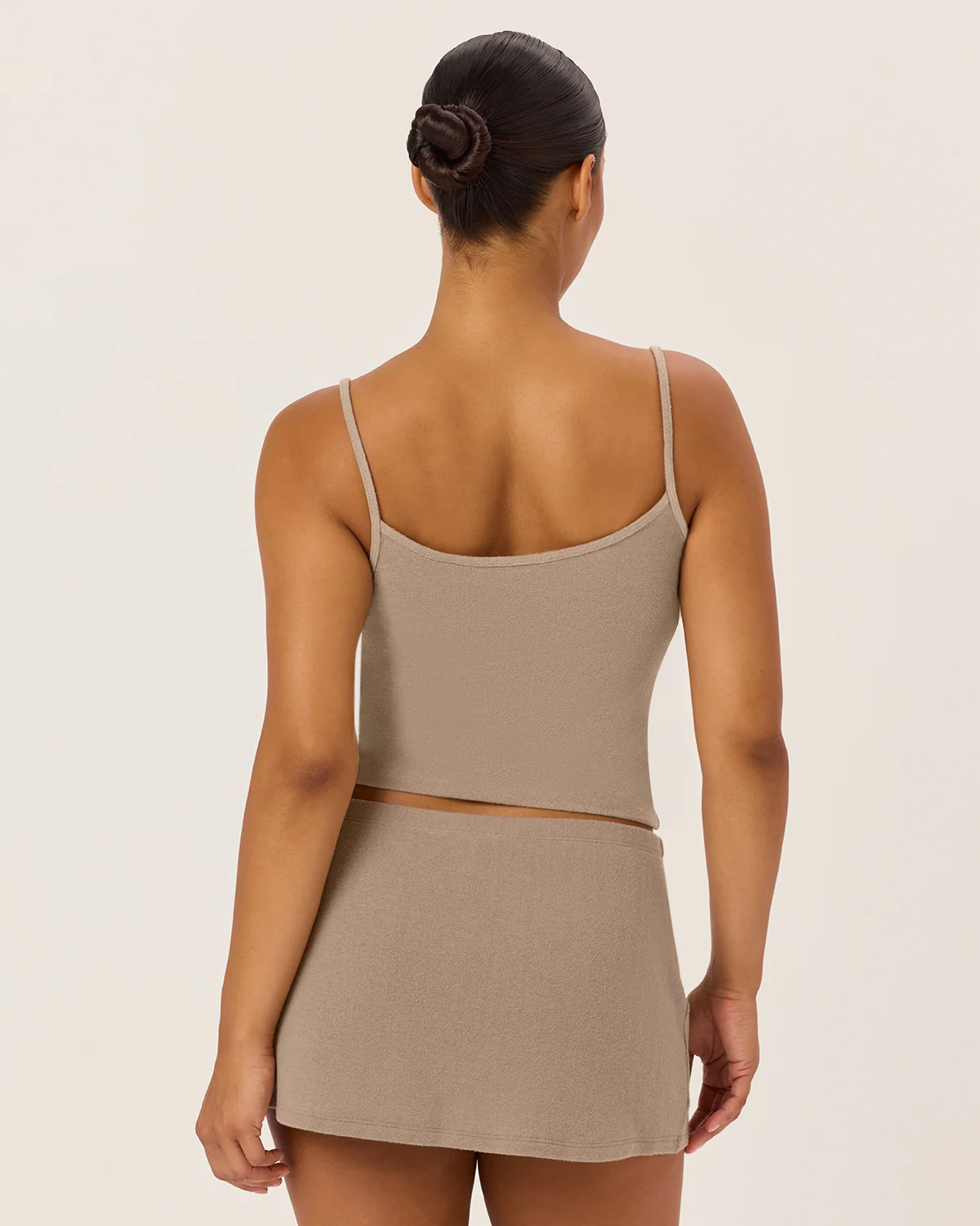Terry Thin Strap Tank | Almond - Image 5