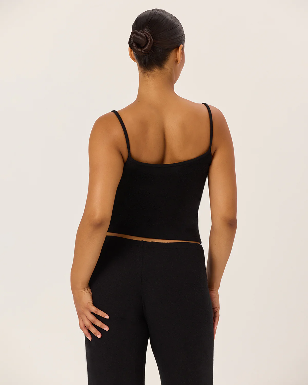 Terry Thin Strap Tank | Black - Image 5
