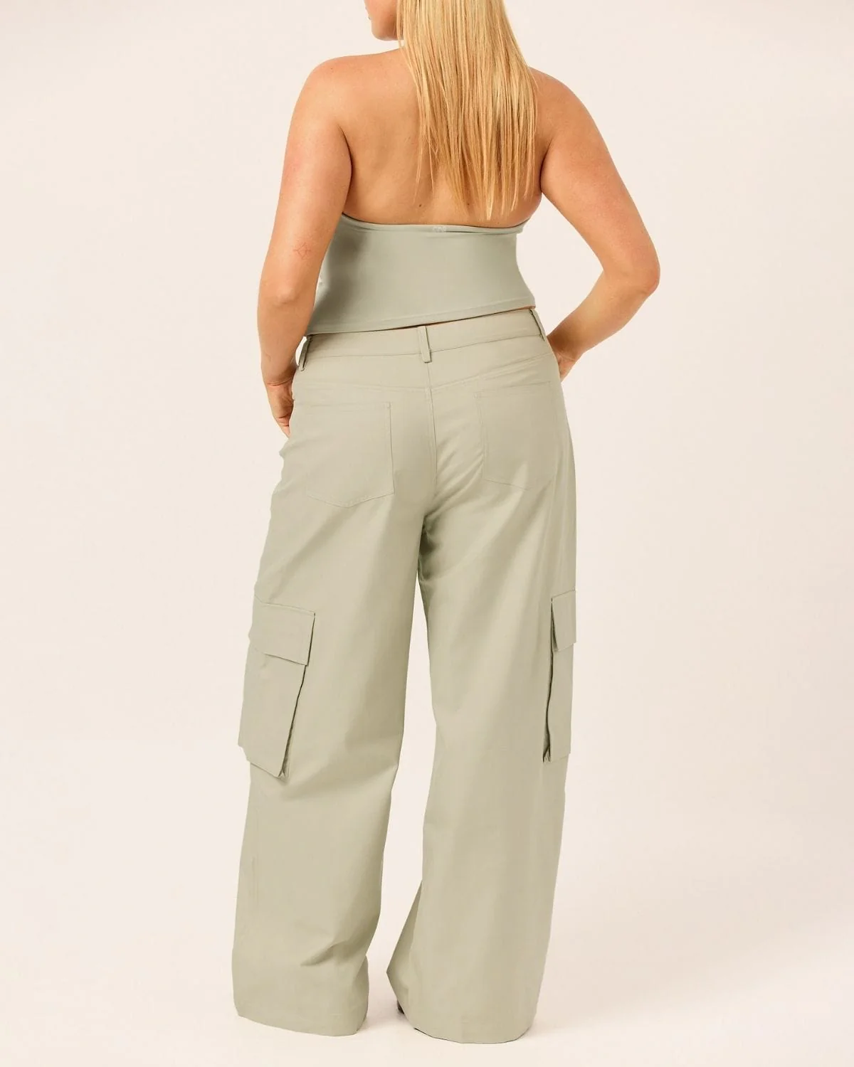 Wide Leg Cargo Pants | Sage - Image 7