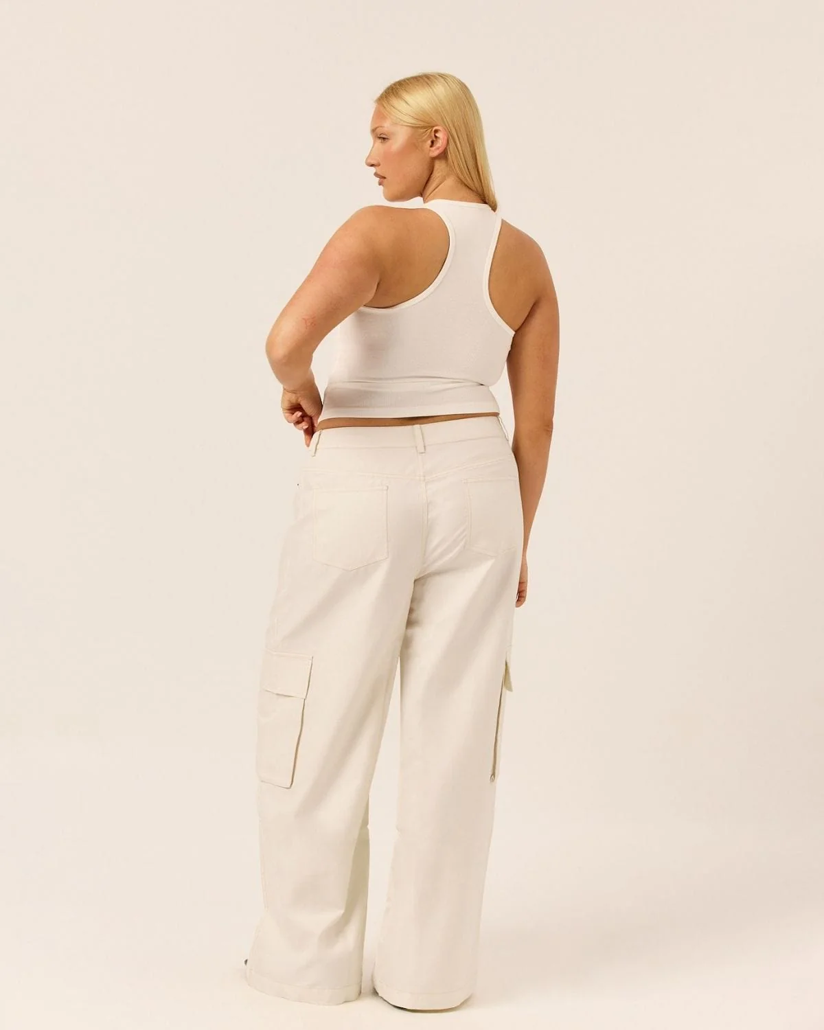 Wide Leg Cargo Pants | Vanilla - Image 4