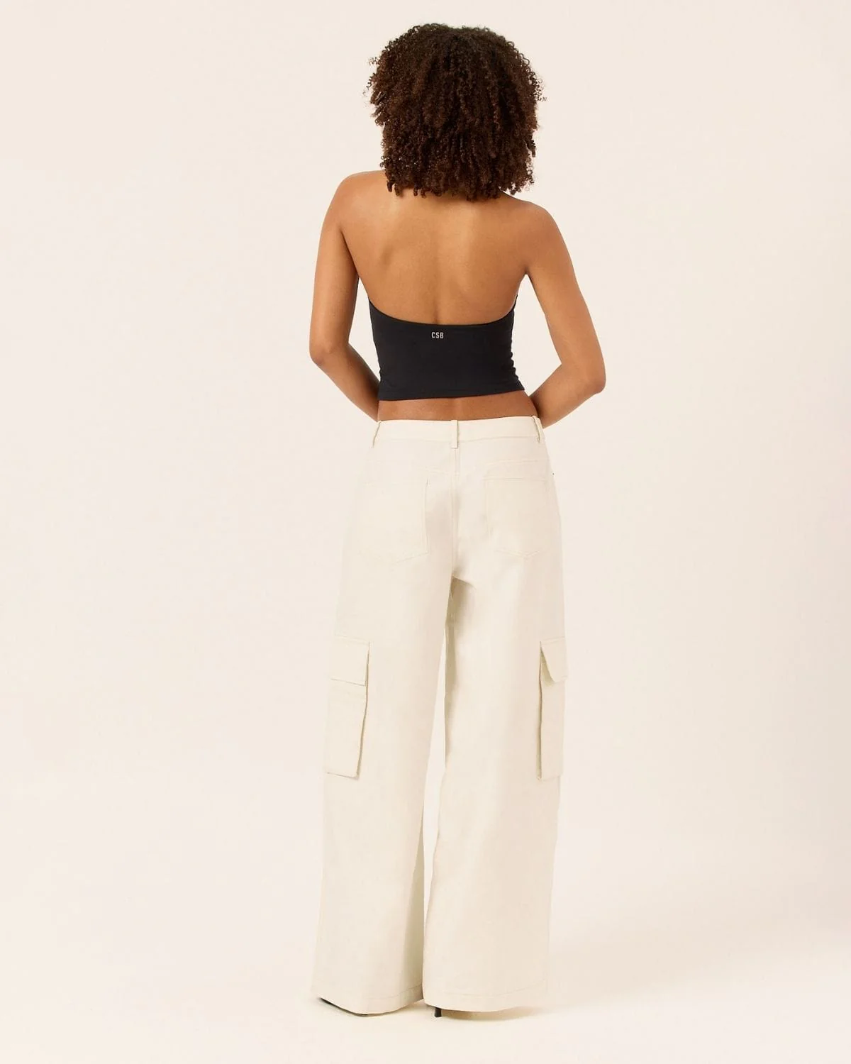 Wide Leg Cargo Pants | Vanilla - Image 9