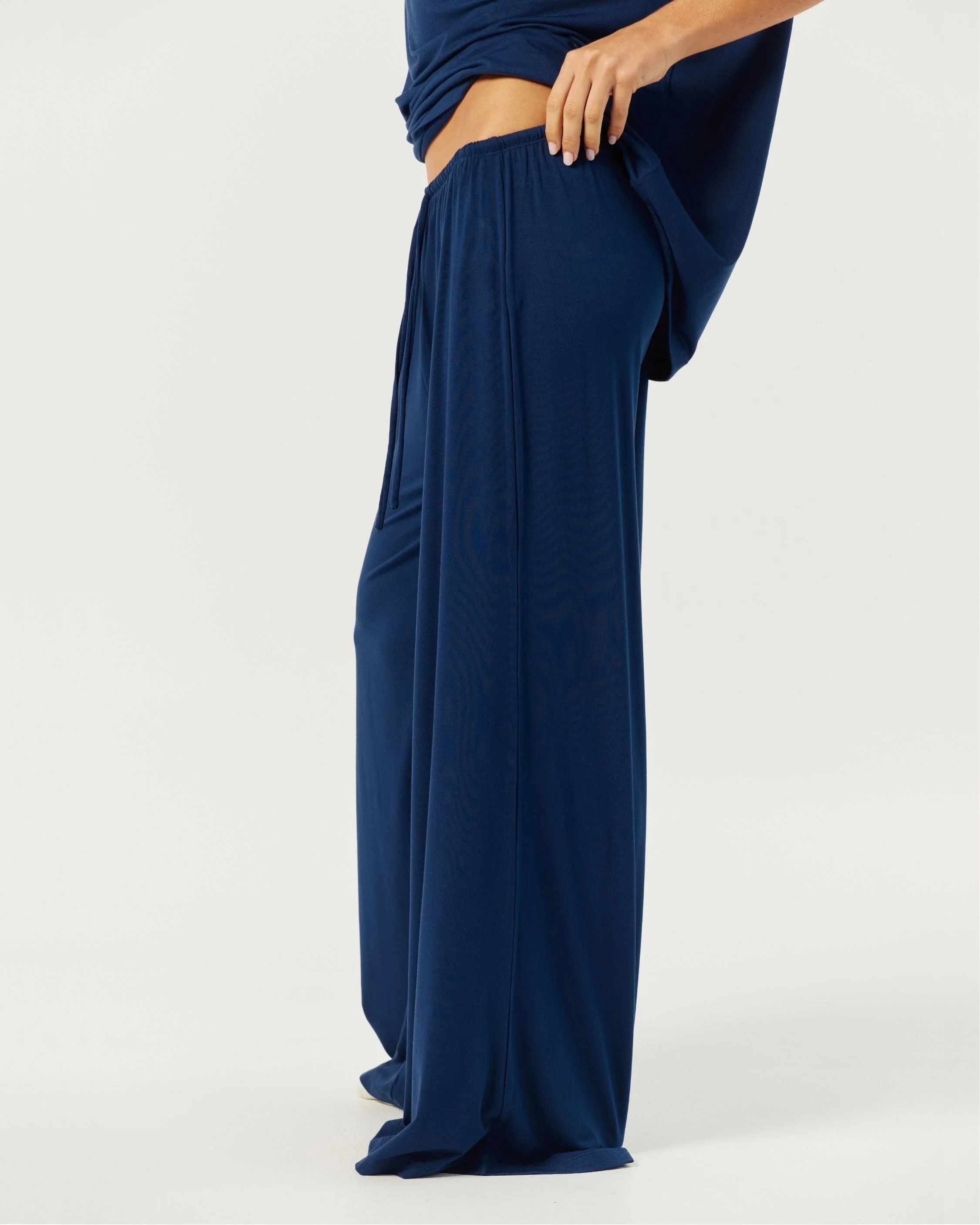 Wide Leg Sleep Pant | Navy - Image 7