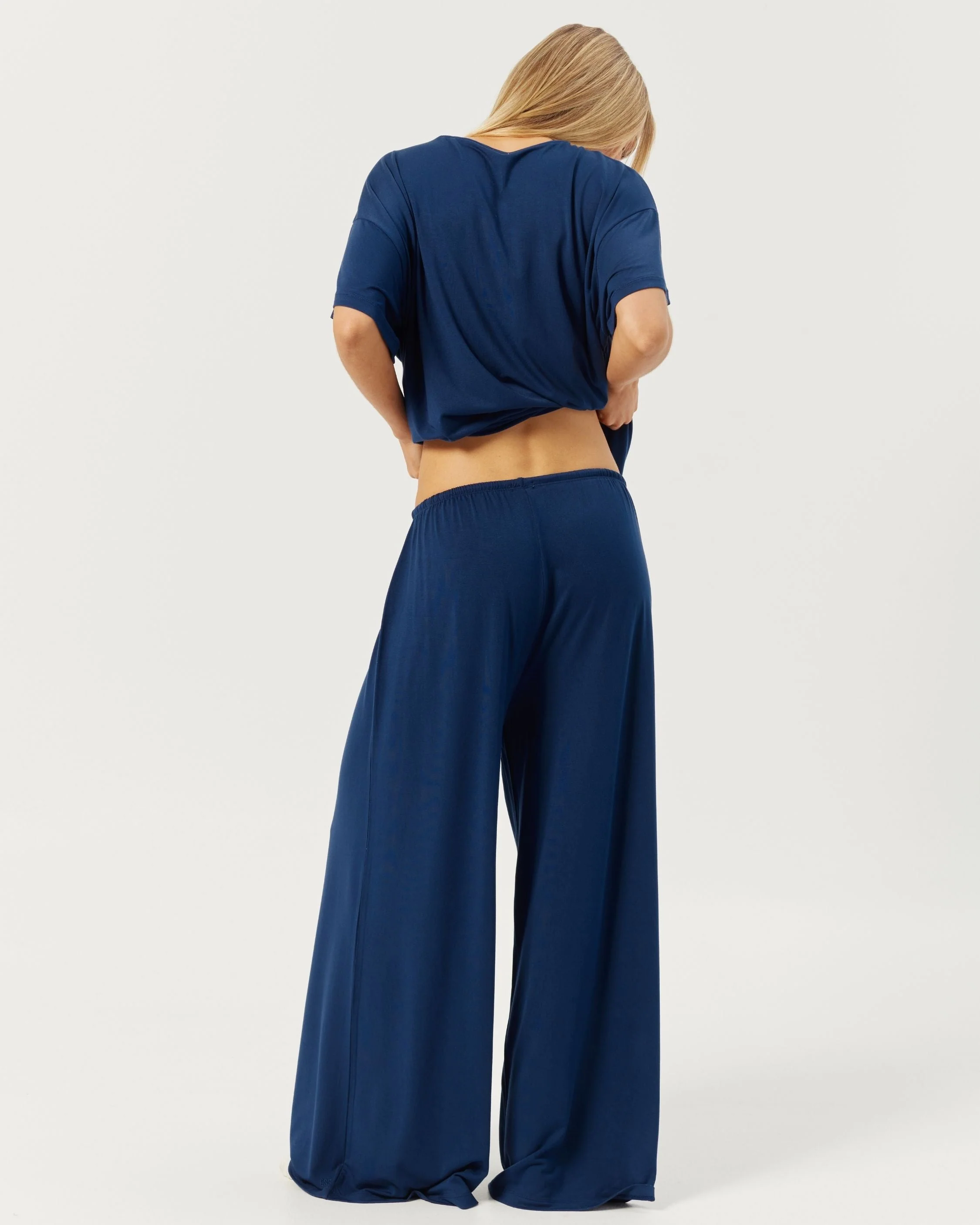 Wide Leg Sleep Pant | Navy - Image 8