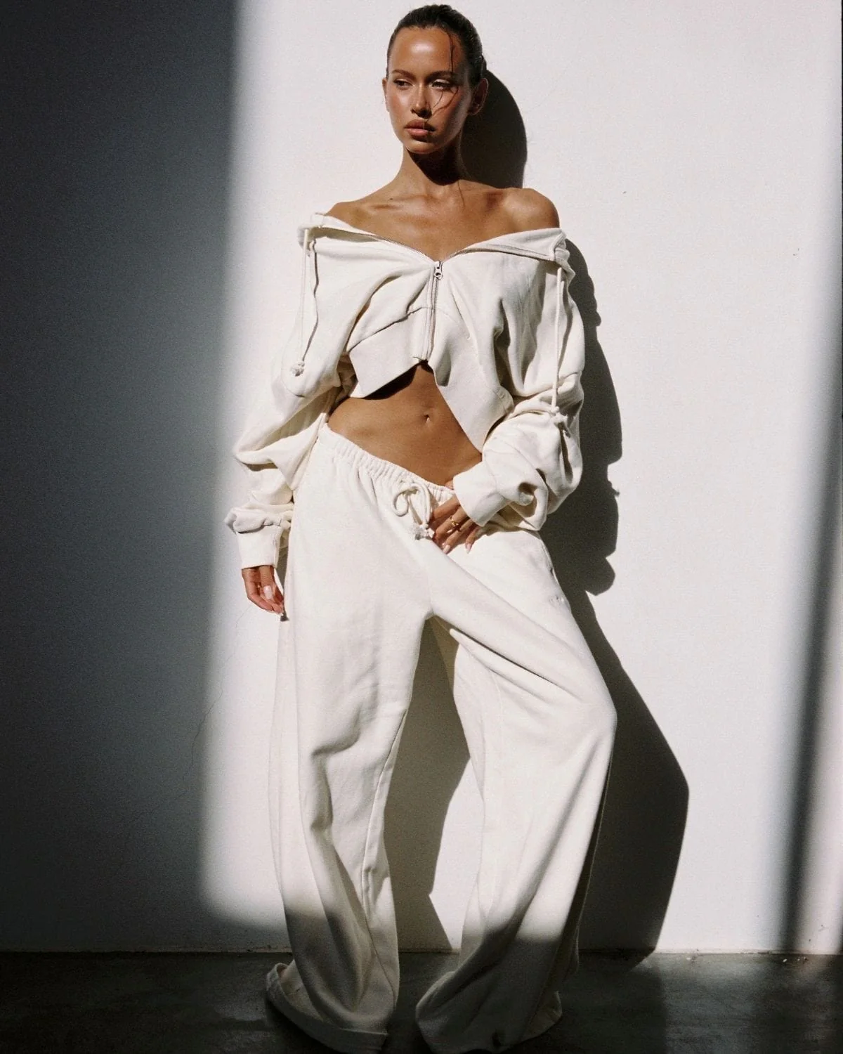 Wide Leg Sweatpants | Milk - Image 3